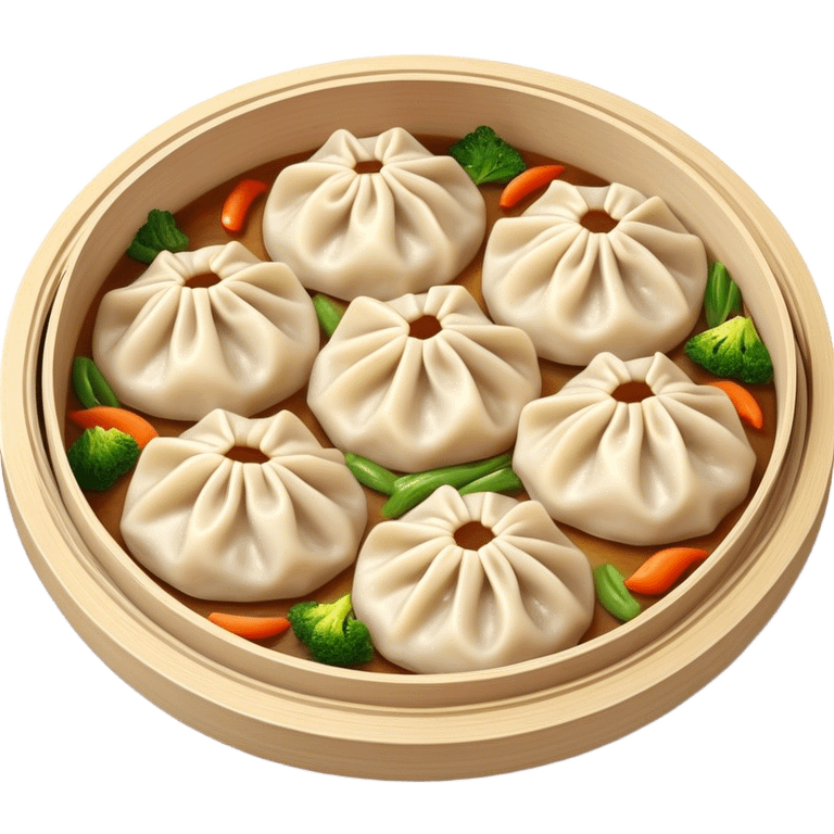 Cinematic Realistic Jiaozi Dish Emoji, depicted as delicate, handcrafted dumplings filled with savory meat and vegetables, rendered with detailed textures and warm, inviting lighting. emoji