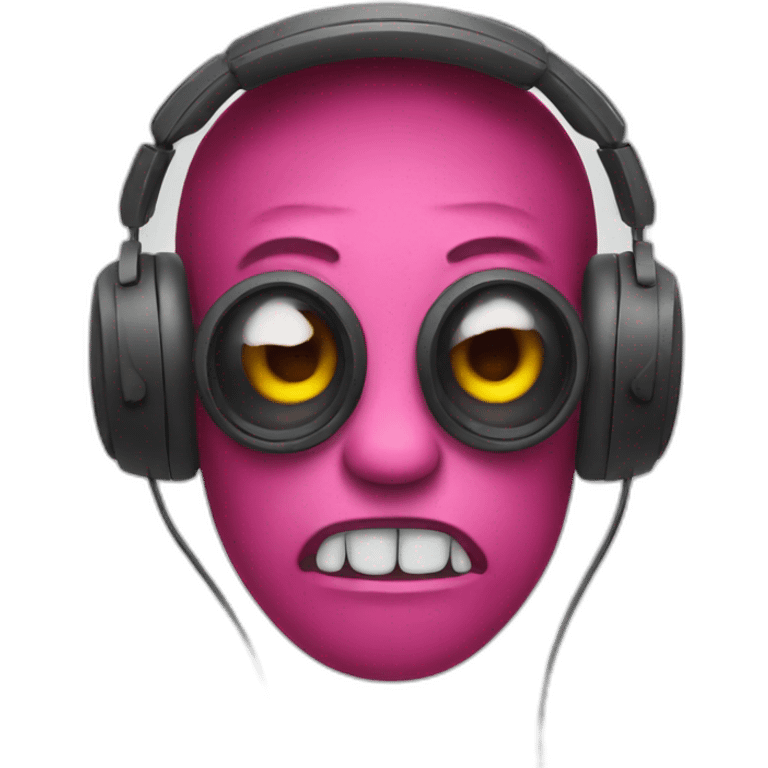 Monster wearing headphones  emoji