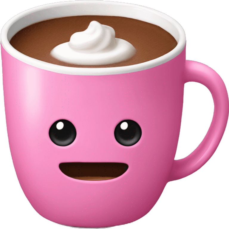 Hot chocolate in pink mug emoji