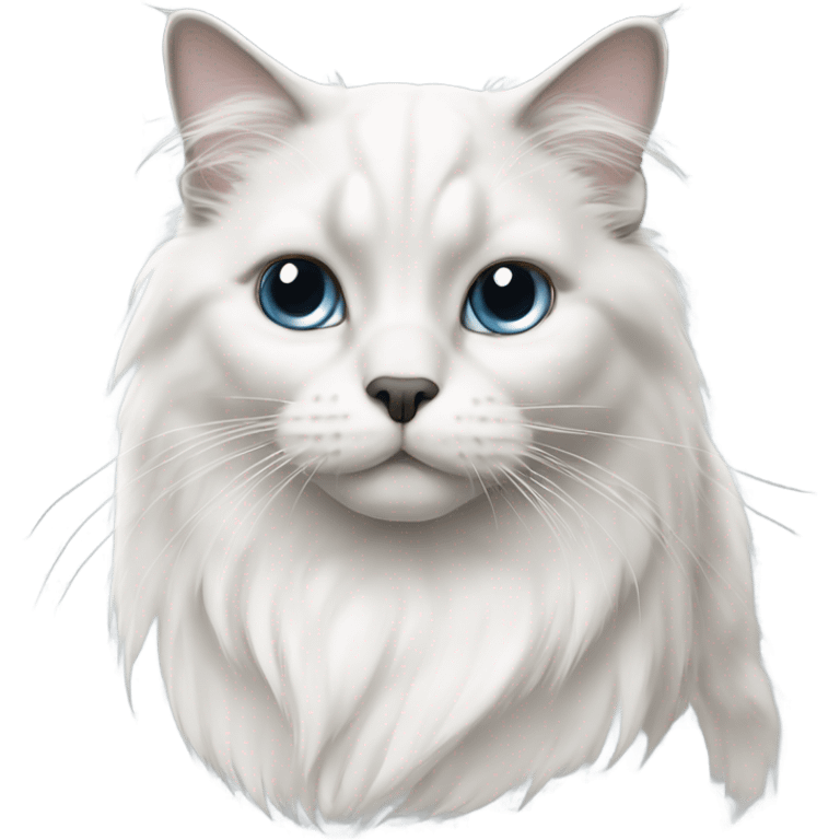 White Ragdoll cat with grey ears and nose emoji