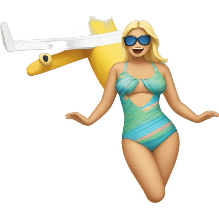 Airplane wearing a swimsuit emoji