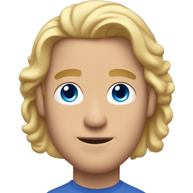 Man with blond hair and Blue eyes and Air pods max  emoji