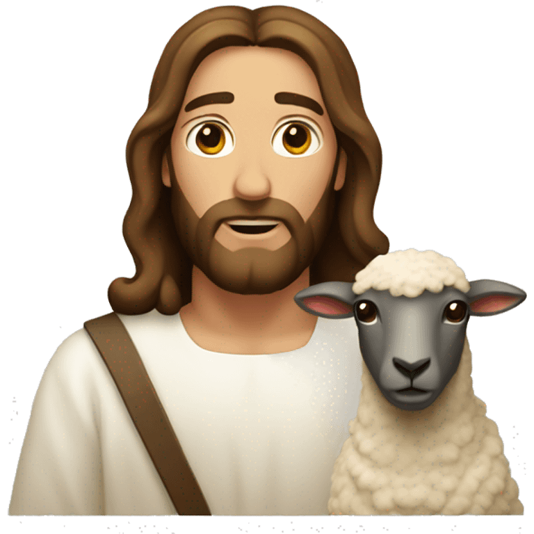 Jesus Christ holding a sheep emoji