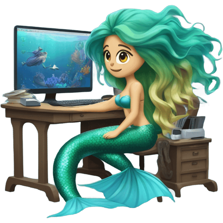 mermaid using computer emoji