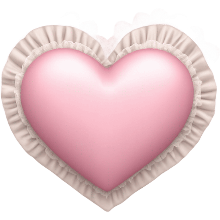 light pink heart with bow with lace and frills  emoji