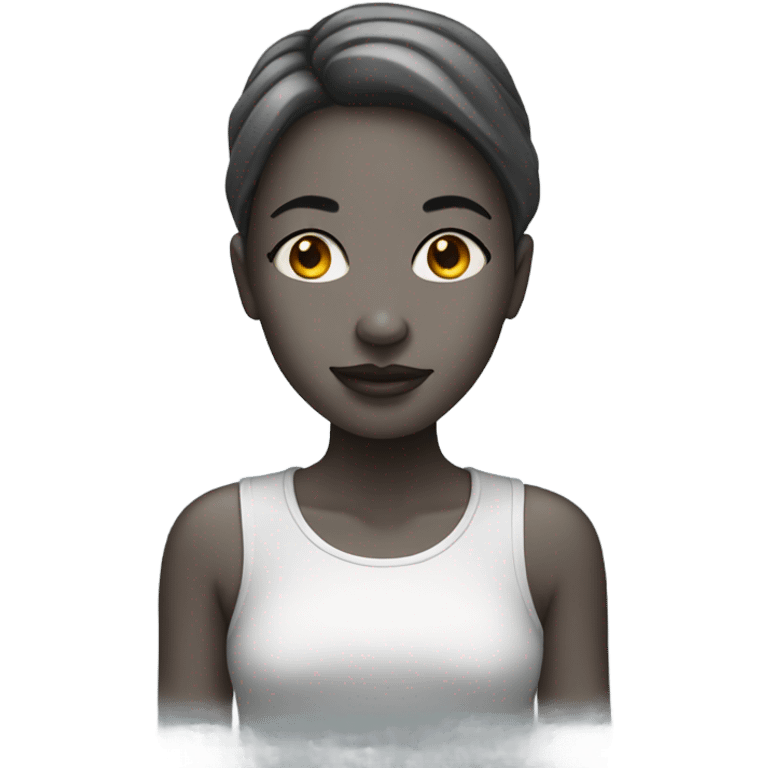 Girl with a silver nose emoji