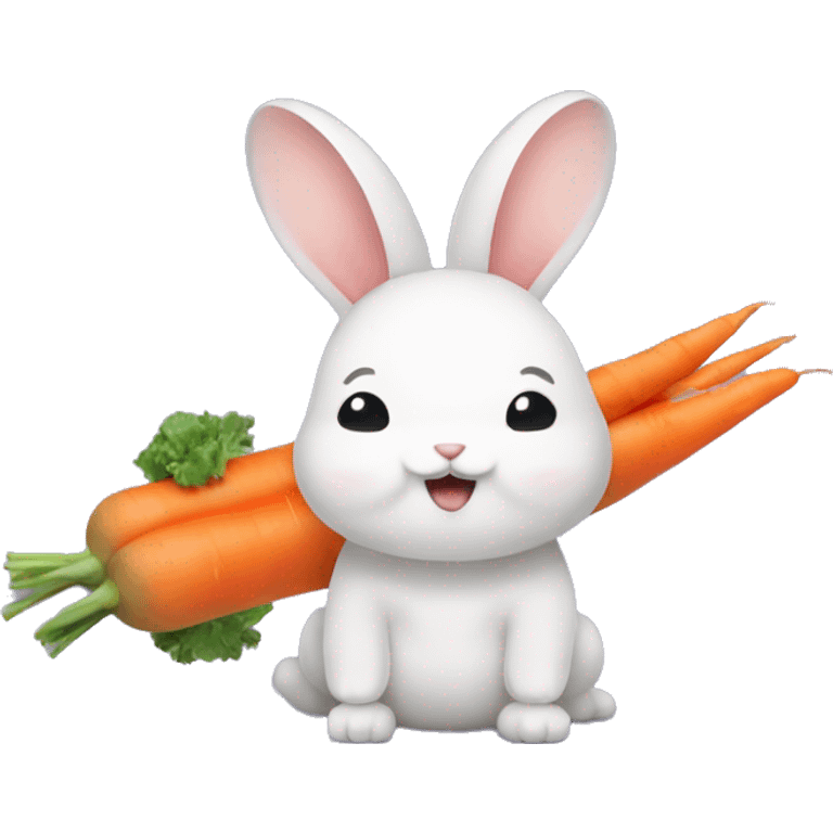 petit lapin mange une carotte emoji