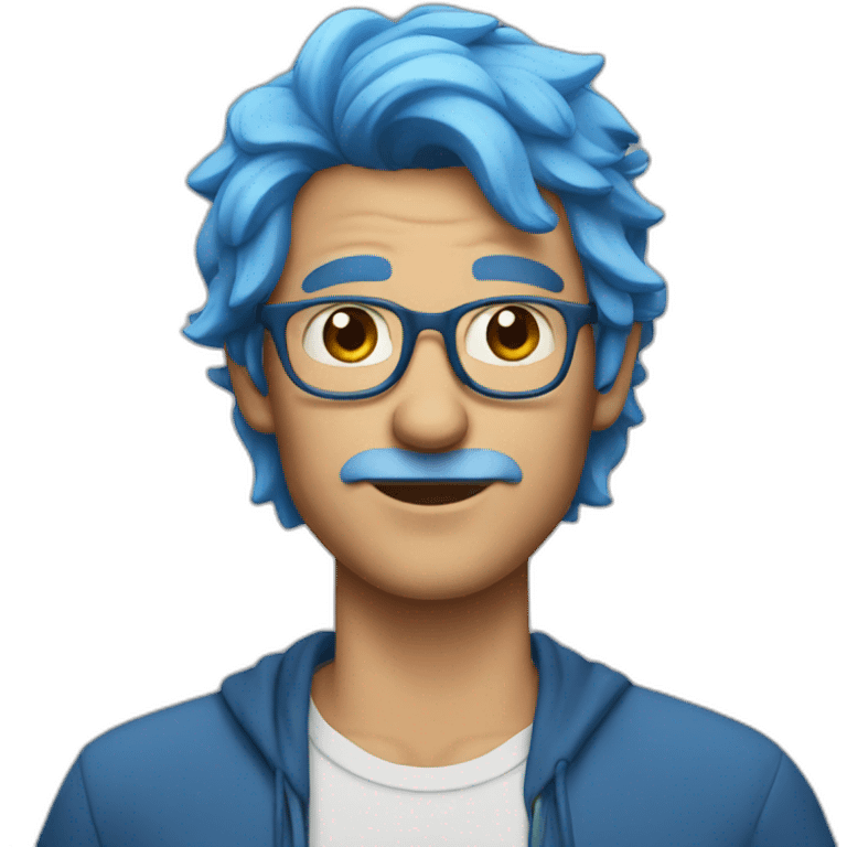 a man with blue hair emoji