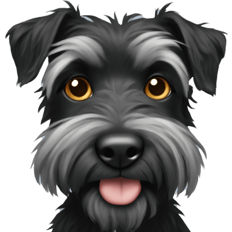 Scruffy black terrier with longer hair emoji