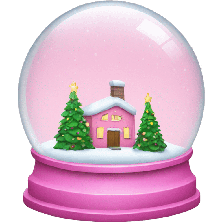 Pink Christmas snow globe emoji