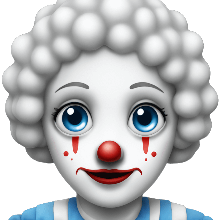 Sad clown Pierrot with blue eyes  emoji