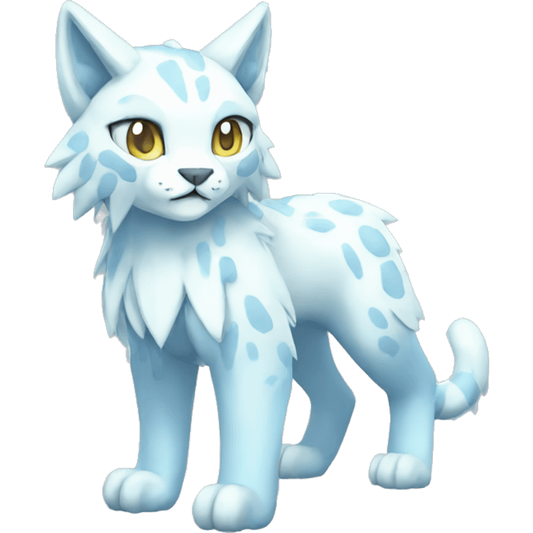 Ice-type Lynx-Fakemon full body emoji