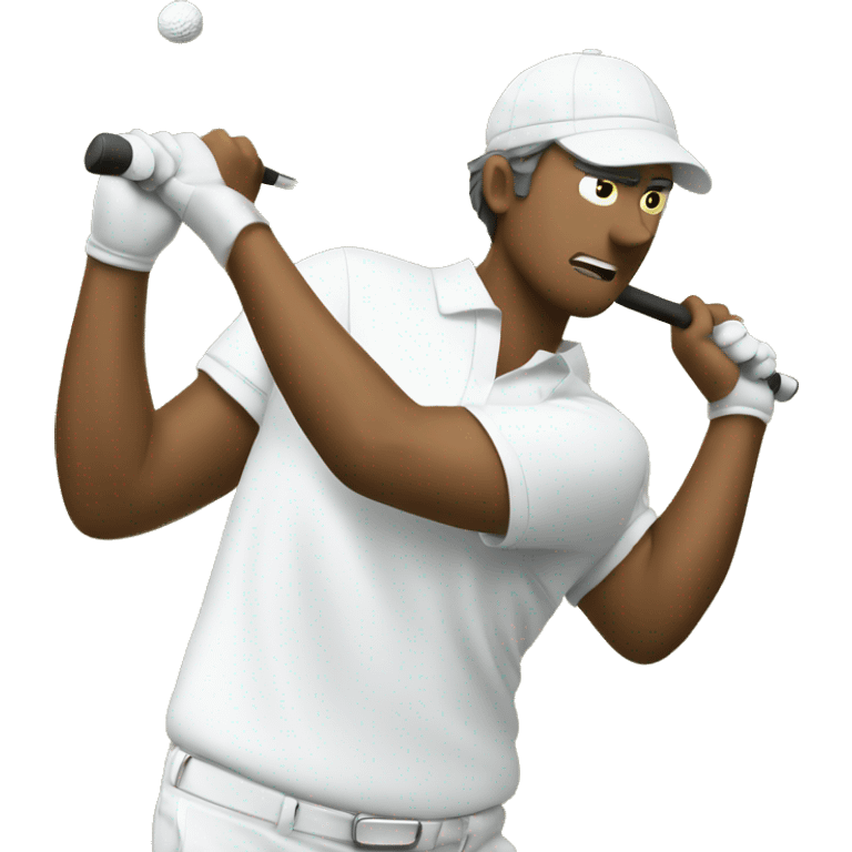 Golfer throwing club out of anger emoji