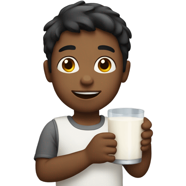 Boy holding milk emoji