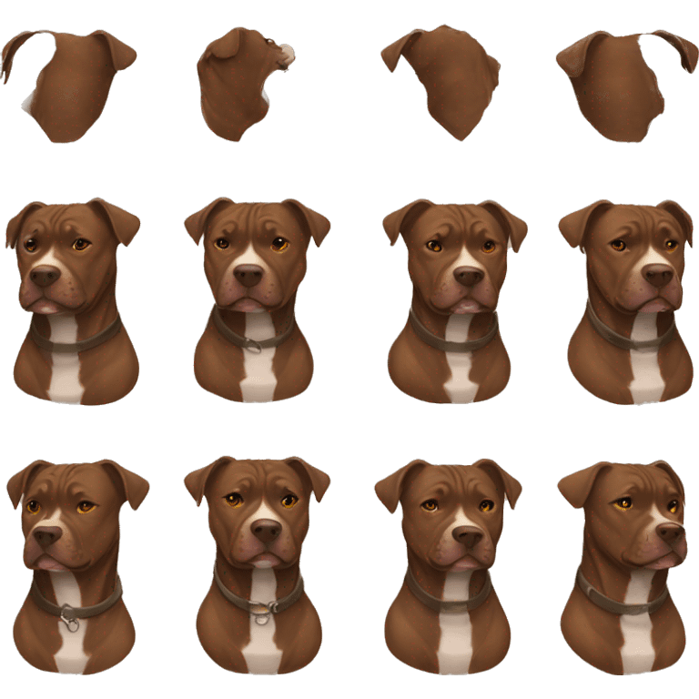 Brown brindle pitbull tan collar emoji