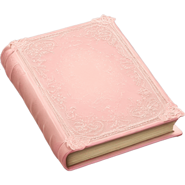 vintage rococo light pink book with lace  emoji