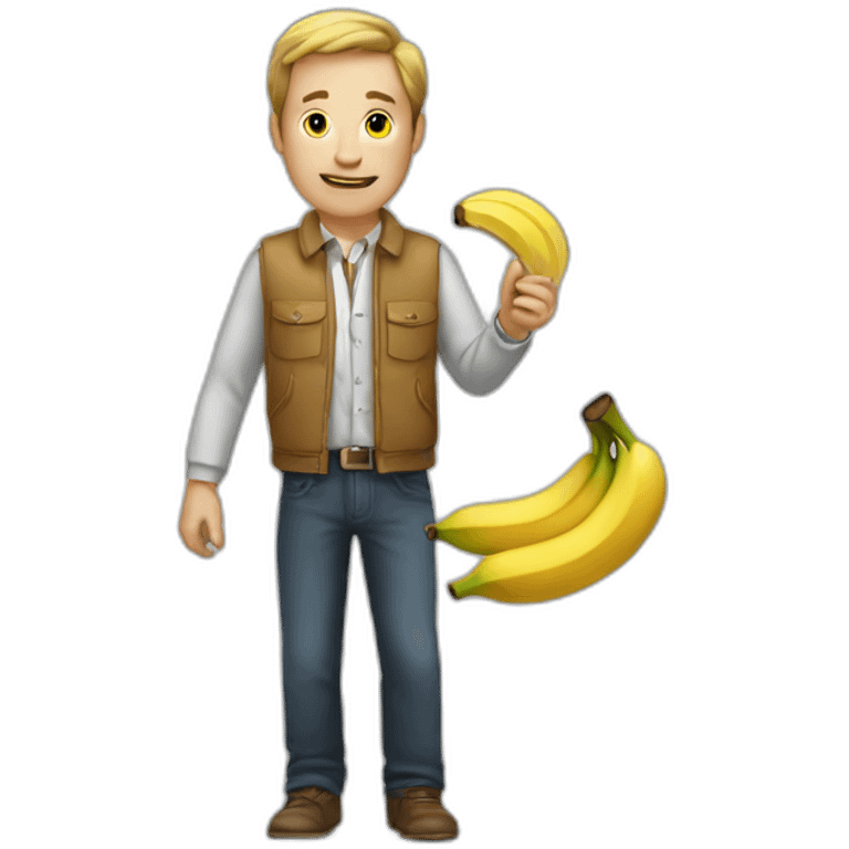 A man with a banana in his hand emoji