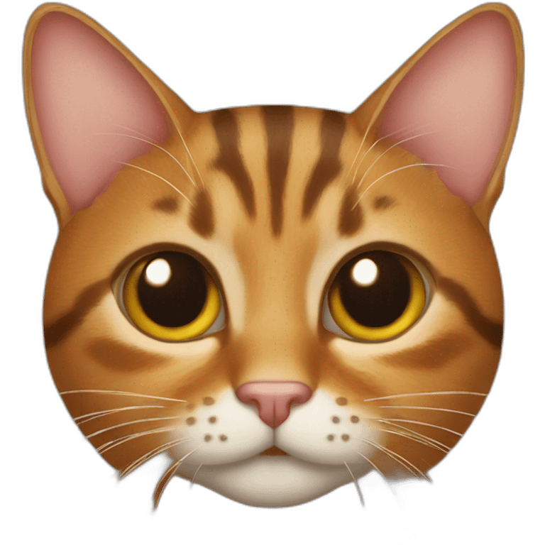 Tabby cat with big ears half ginger half tortoiseshell emoji