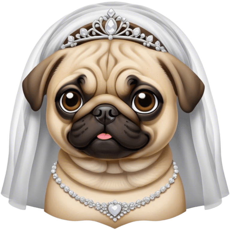 pug who is a bride emoji