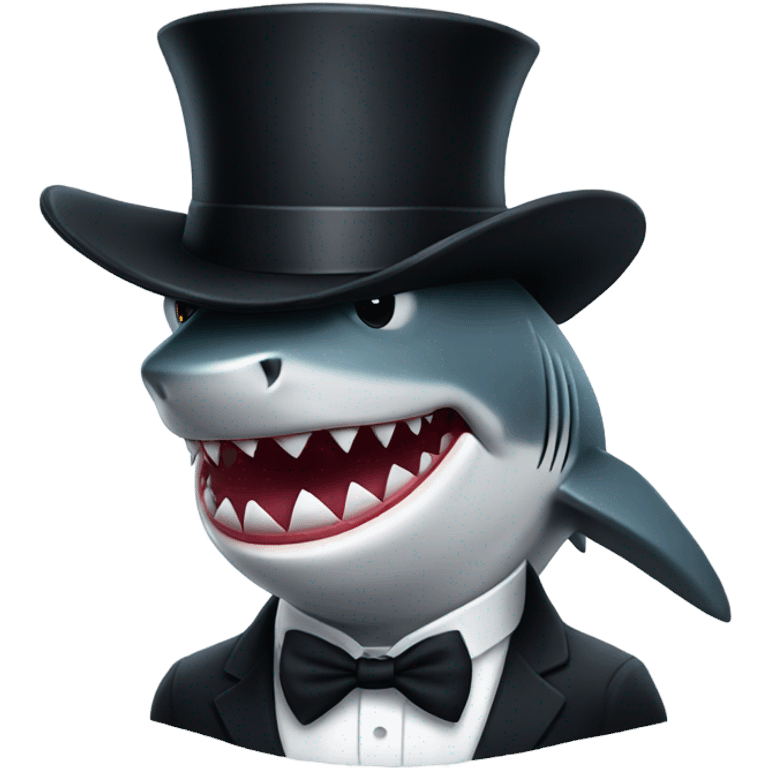 Shark with a top hat emoji