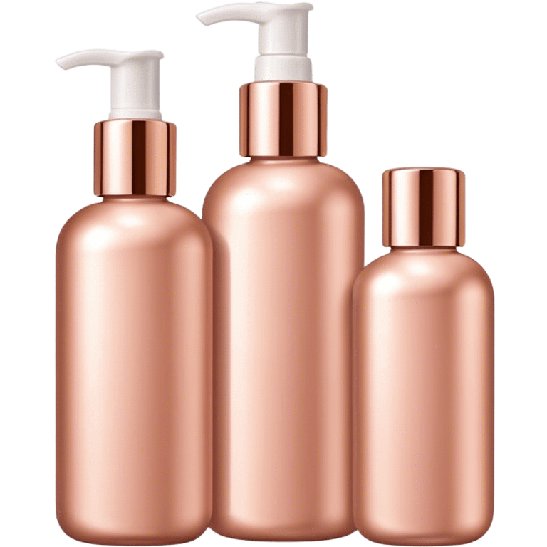 Rose gold skincare bottles emoji