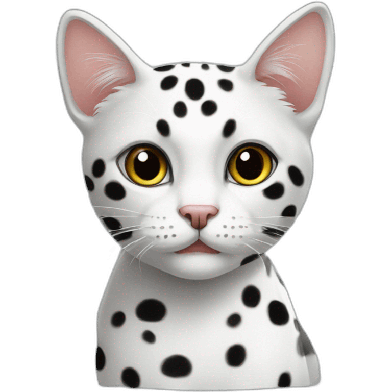 white black spotted cat emoji