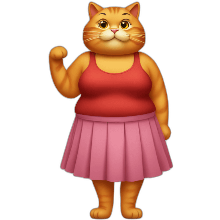 A fat red cat wearing skirt  emoji