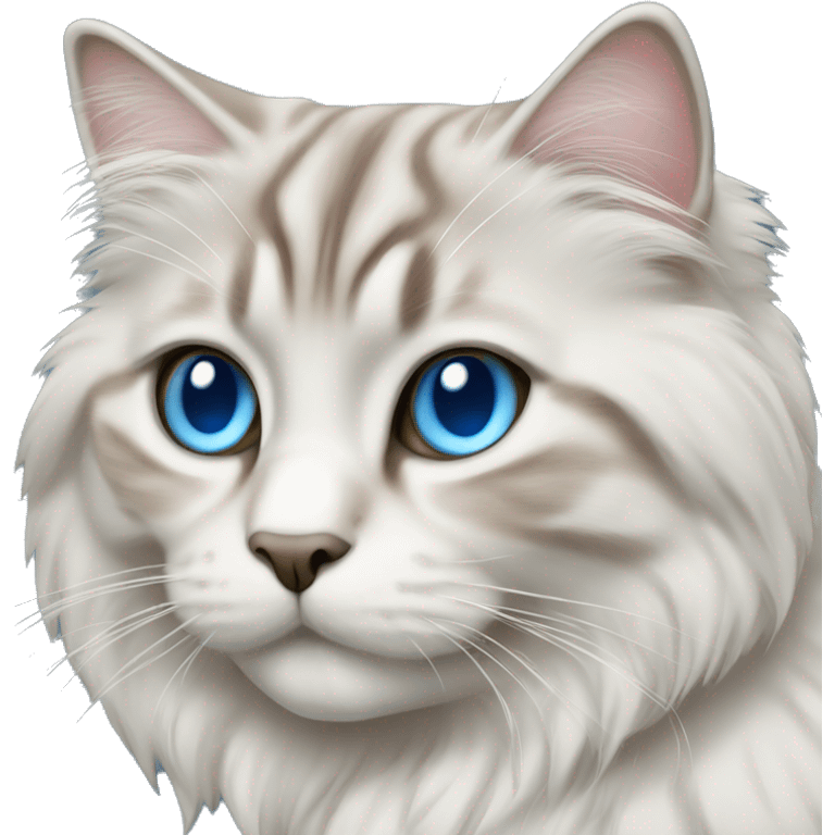 Siberian cat with blue eyes emoji