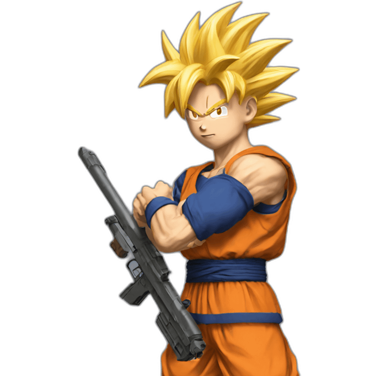 Goku with a gun emoji