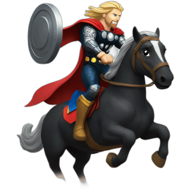 Thor riding superman emoji