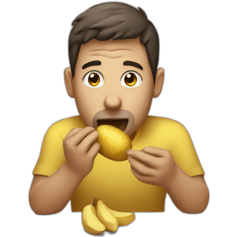 Man eating a potatto emoji