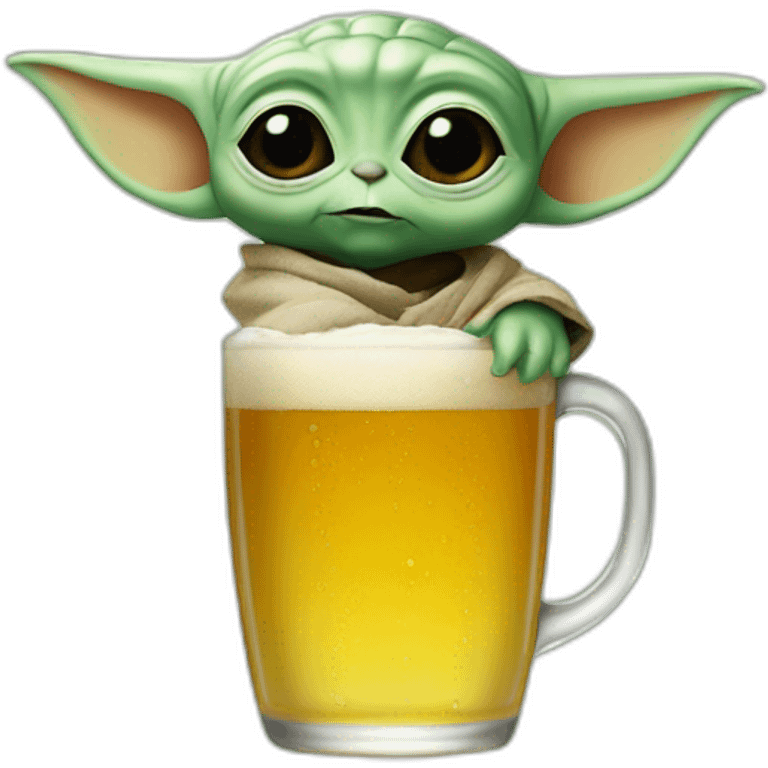 Baby Yoda drink beer emoji