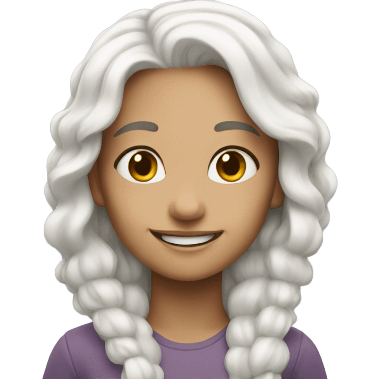 smiling girl with white hair  emoji