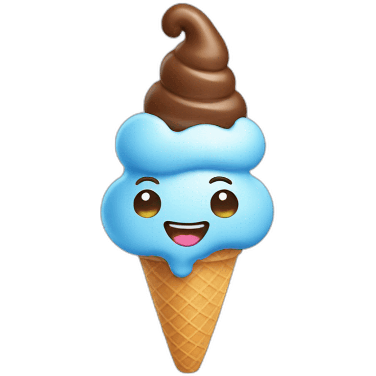 Ice cream with a hat emoji