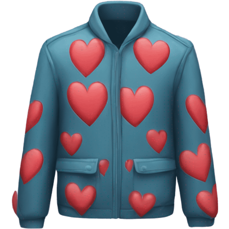 jacket with a heart pattern emoji