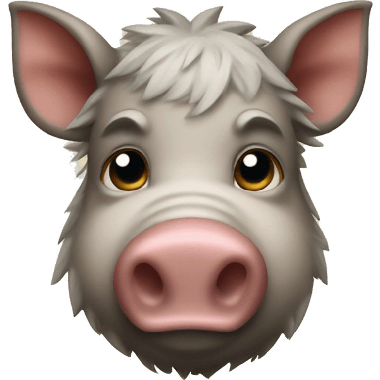 Cute Boar with white mark check emoji