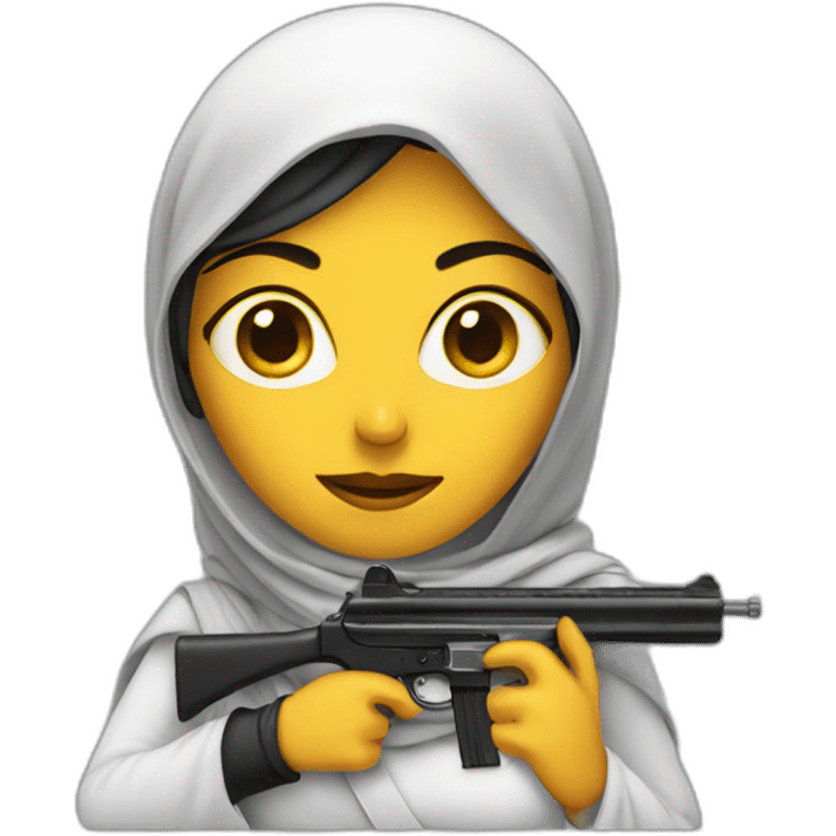 Arabic women with a gun emoji