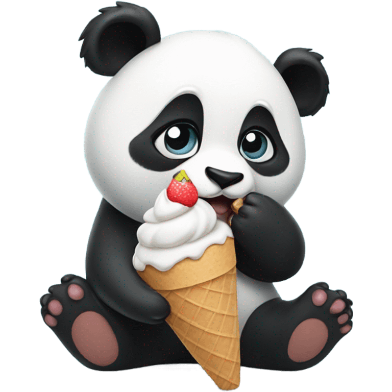 Panda eating ice cream emoji