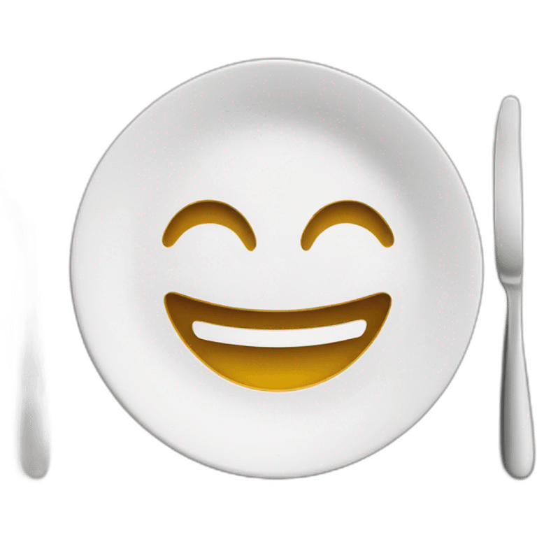 smile plate and cutlery emoji