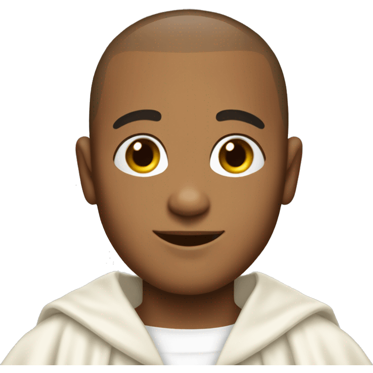 Buzz cut smiling young male dressed in Jesus robe  emoji