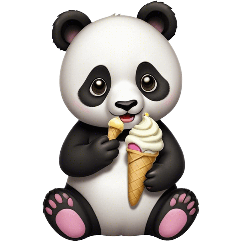 Panda eating ice cream emoji