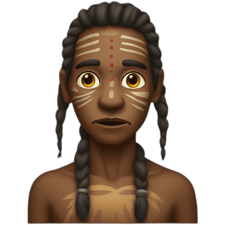 Aborigine is afraid emoji