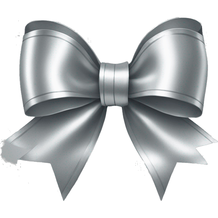 silver metallic ribbon bow emoji