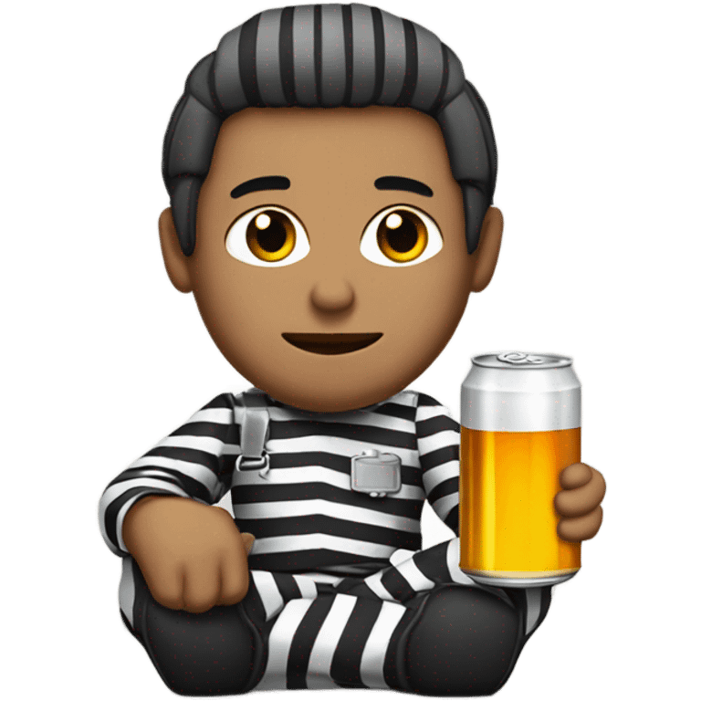 Prisoner drinking a beer emoji