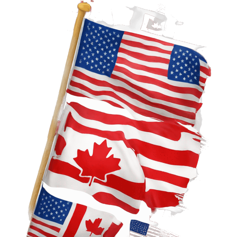 Mix flag Canada and USA emoji