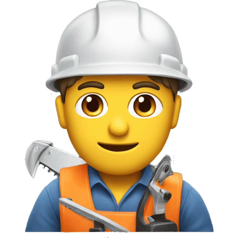 builder in a helmet with a chainsaw emoji