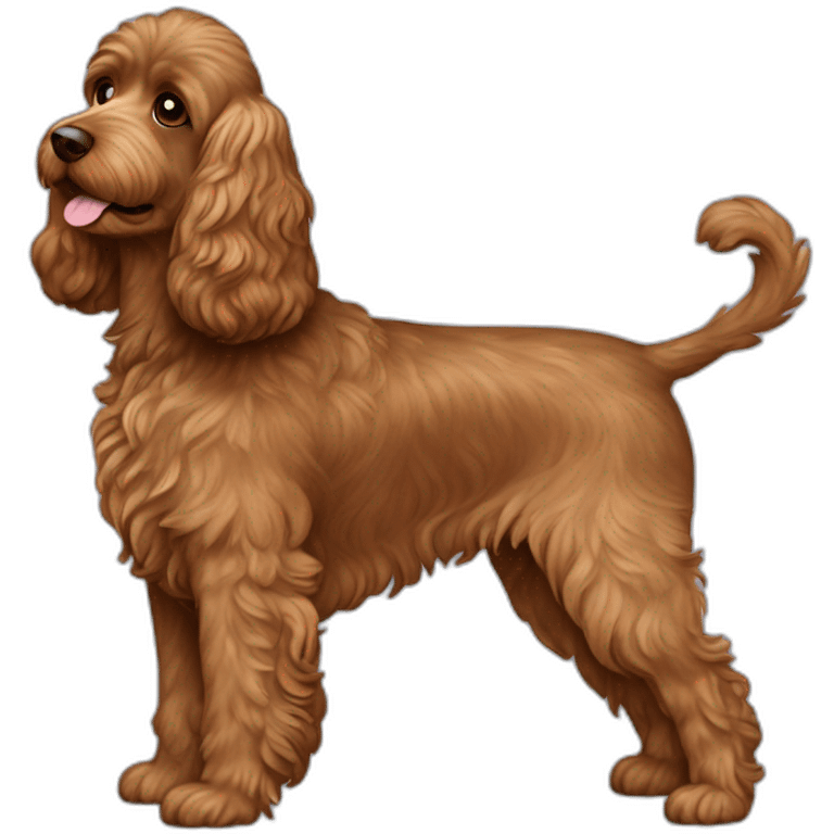 brown cockapoo from the side full body emoji