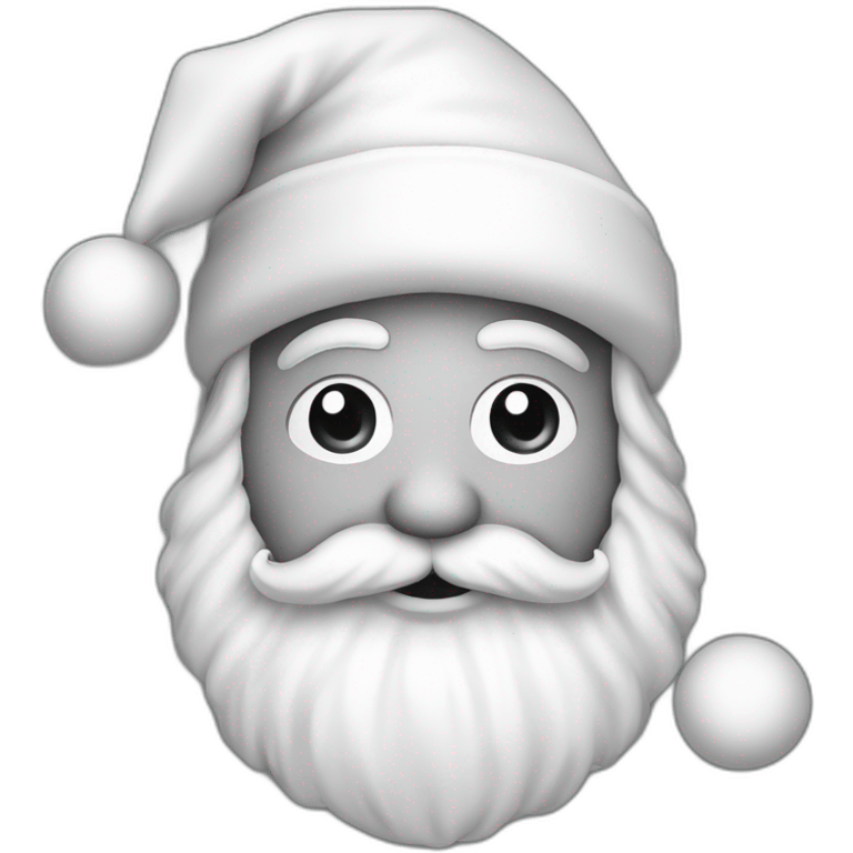 babbo natale felice in bianco e nero emoji