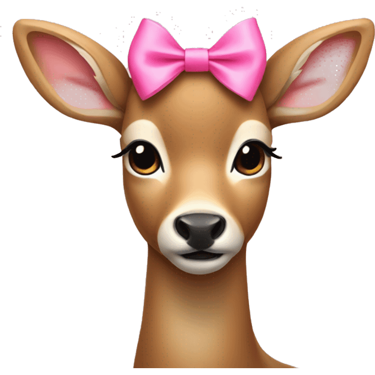 Deer with pink bow emoji