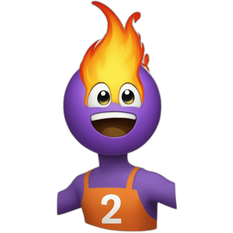 the number 2 exploding with flames emoji